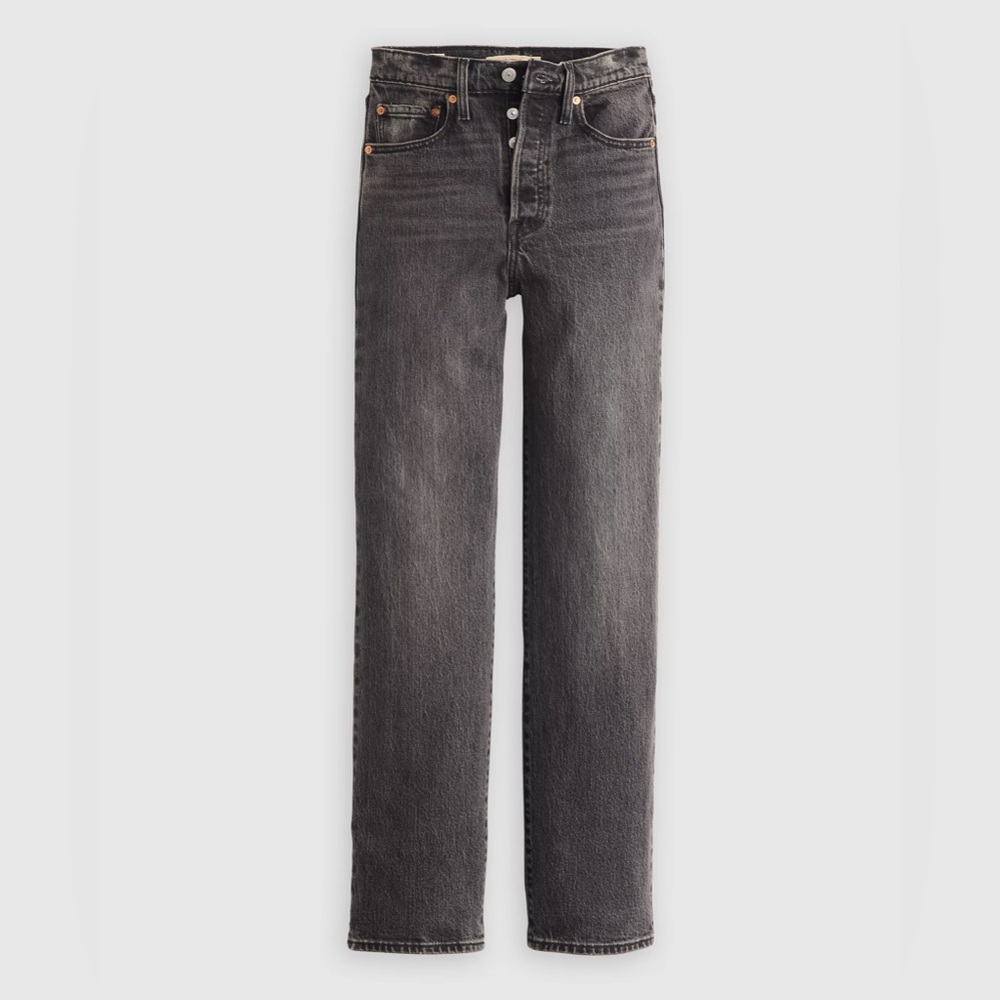Levi's High-Rise Straight Jeans in Washed Charcoal